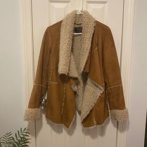 Faux Suede and Shearling Jacket